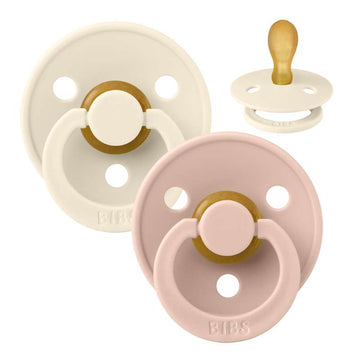 BIBS Symmetrisk Colour Sut - 2-Pak - Str. 2 - Naturgummi - Ivory/Blush