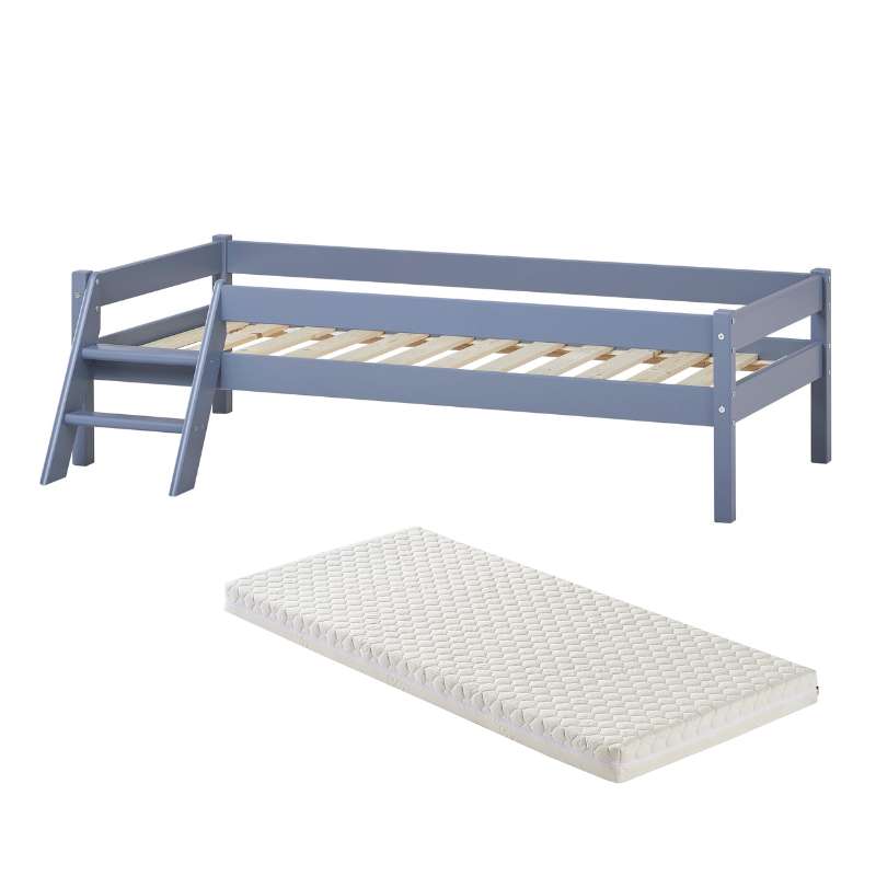 Kid'oh Juniorseng m. Sweet Dream Madras - Svanemærket - 70x160 cm - Grå