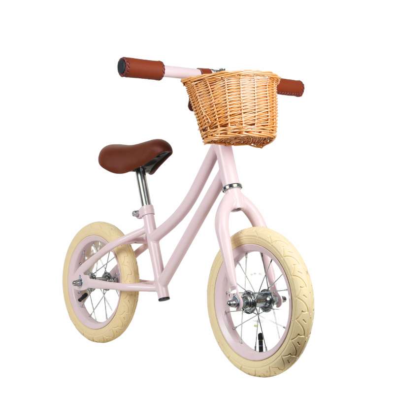 Kid'oh Løbecykel m. Cykelkurv - Pale Rose