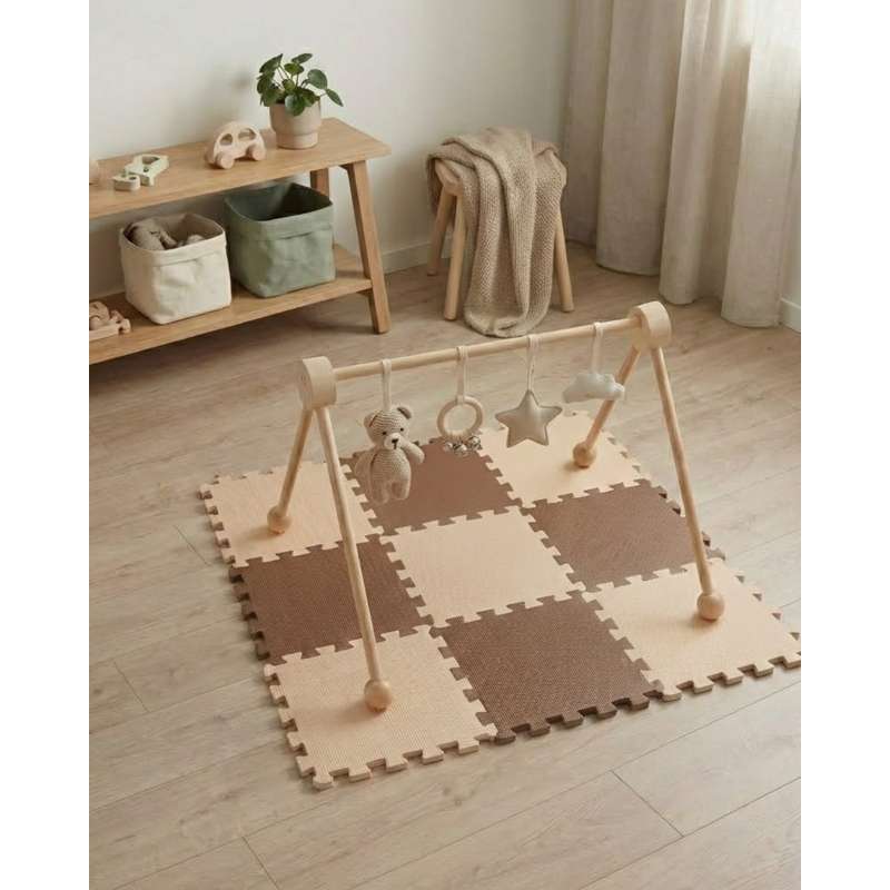 Kid'oh Skumlegegulv - 2 x 9 brikker - Caramel/Sand