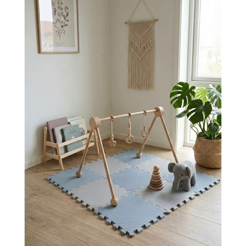 Kid'oh Skumlegegulv - 2 x 9 brikker - Rock/Dusty Blue