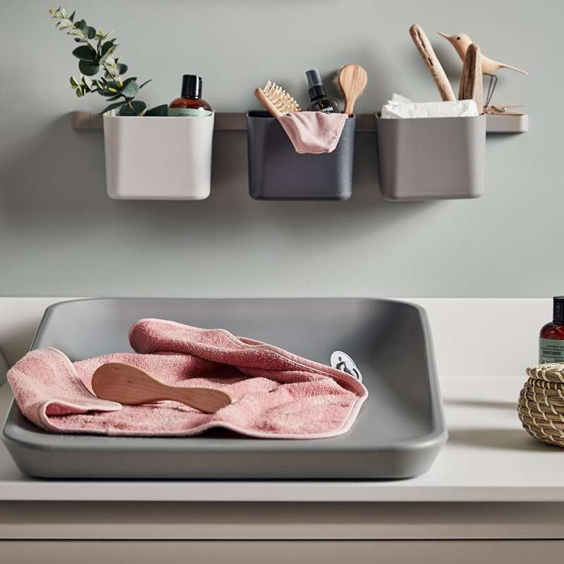 Leander Opbevaringsholdere - 3-pak - 1 Lang og 1 Kort Skinne - Dusty Grey