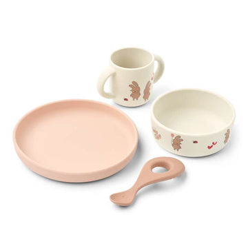 Liewood Vivi Baby Spisesæt - 4 dele - Silikone - Wild Child/Rosey