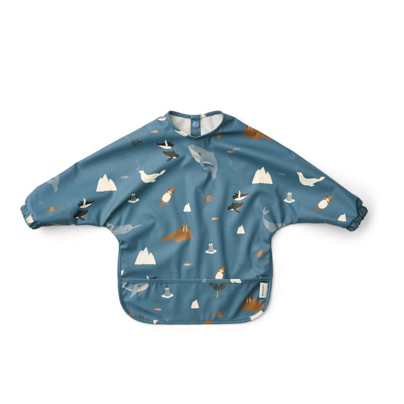 Liewood Merle Cape Bib Spiseforklæde - Arctic Sea/Ocean View