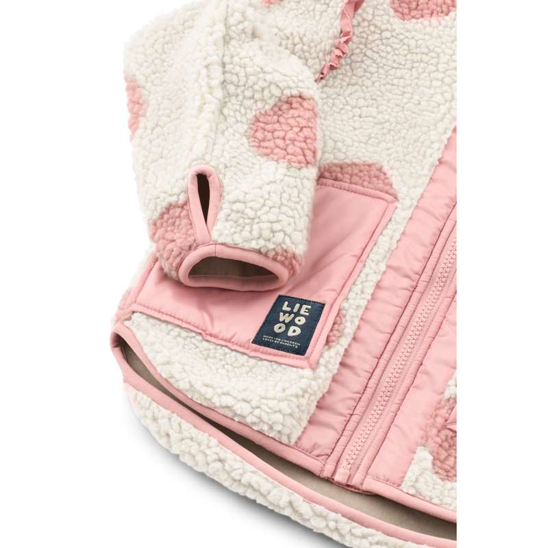 Liewood Noam Fleecejakke m. Flæser - Spot Dot Sandy/Rose blush Mix