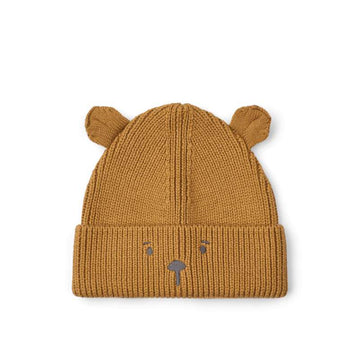 Liewood Gina Beanie w Bear Embroidery - Golden Caramel