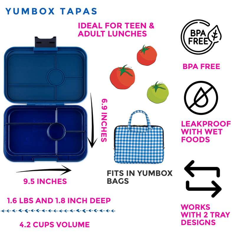 Yumbox Madkasse - Tapas XL - 5 rum - Monte Carlo Blue/Navy Clear
