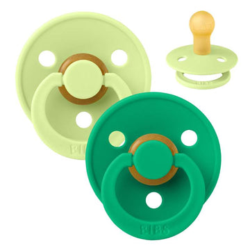 BIBS Rund Colour Sut - 2-Pak - Str. 1 - Naturgummi - Matcha/Cactus
