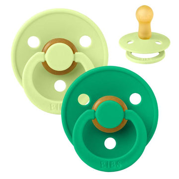 BIBS Rund Colour Sut - 2-Pak - Str. 2 - Naturgummi - Matcha/Cactus