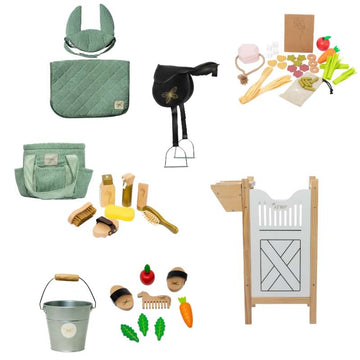 By Astrup Stald- og Udstyrspakke til Kæpheste - Maxi - Mint Fløjl