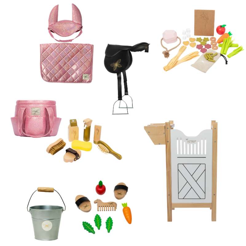 By Astrup Stald- og Udstyrspakke til Kæpheste - Maxi - Pink Glitter