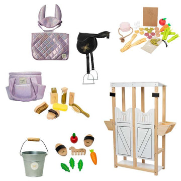 By Astrup Stald- og Udstyrspakke til Kæpheste - Mega - Lilla Glitter