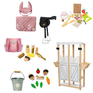 By Astrup Stald- og Udstyrspakke til Kæpheste - Mega - Pink Glitter