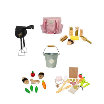 By Astrup Stald- og Udstyrspakke til Kæpheste - Midi - Rosa Fløjl