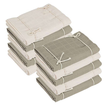 Oh'Naturel Økologiske Stofbleer - 10-pak - Swan/Lotus