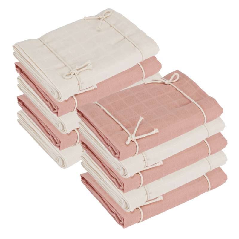 Oh'Naturel Økologiske Stofbleer - 10-pak - Swan/Rose