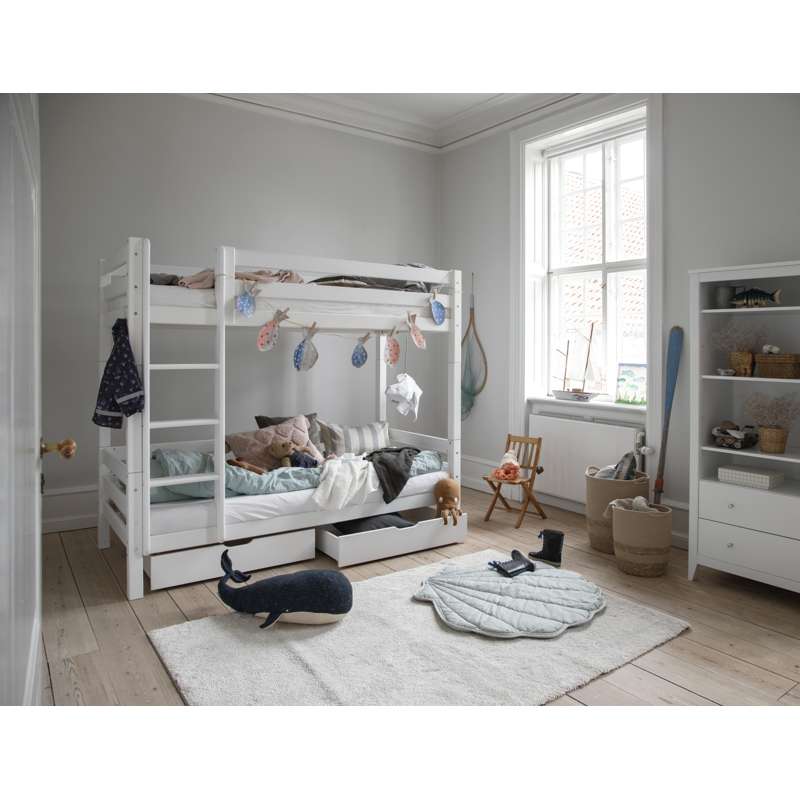 Hoppekids ECO Luxury - Lige Stige til Høj Etageseng - Hvid