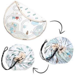 Play & Go Opbevaringstæppe - Trainmap/Bears