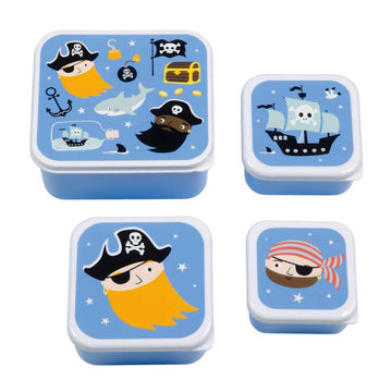 A Little Lovely Company Madkasse - og Snackbokssæt - 4 stk. - Pirates