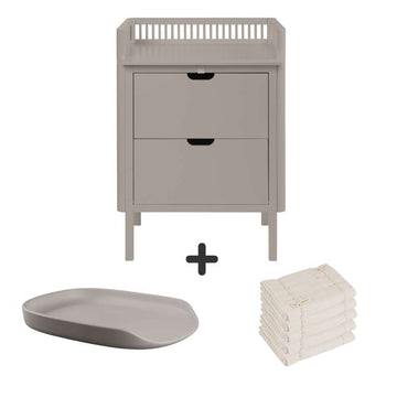 Sebra Puslebordet m. Skuffer - Jetty Beige - Bundle 1
