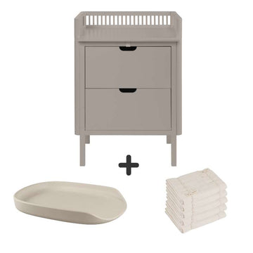 Sebra Puslebordet m. Skuffer - Jetty Beige - Bundle 2