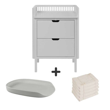 Sebra Puslebordet m. Skuffer - Stone Grey - Bundle 1