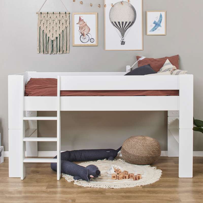 Hoppekids PURE - Halvhøj Seng Modul - 90x200 cm - Hvid