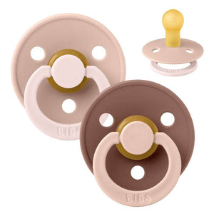 BIBS Rund Colour Sut - Str. 1 - Naturgummi - Fusion Studio - Blush/Woodchuck Mix