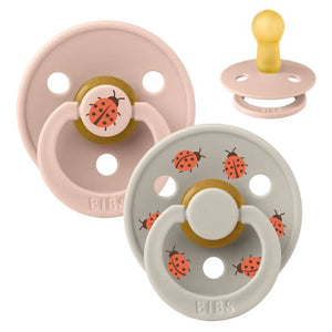 BIBS Rund Colour Sut - 2-Pak - Str. 2 - Naturgummi - Studio - Ladybug - Blush Mix