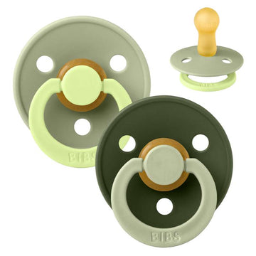 BIBS Rund Colour Sut - Str. 2 - Naturgummi - Studio - Fusion - Sage/Hunter Green Mix