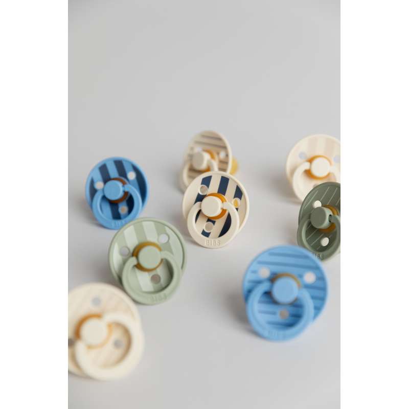 BIBS Rund Colour Sut - 2-Pak - Str. 2 - Naturgummi - Pin Studio - Sage/Sage