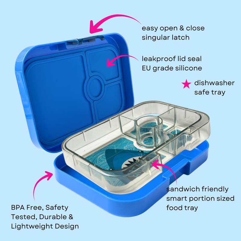 Yumbox Madkasse - Panino - 4 rum - Surf Blue/Shark