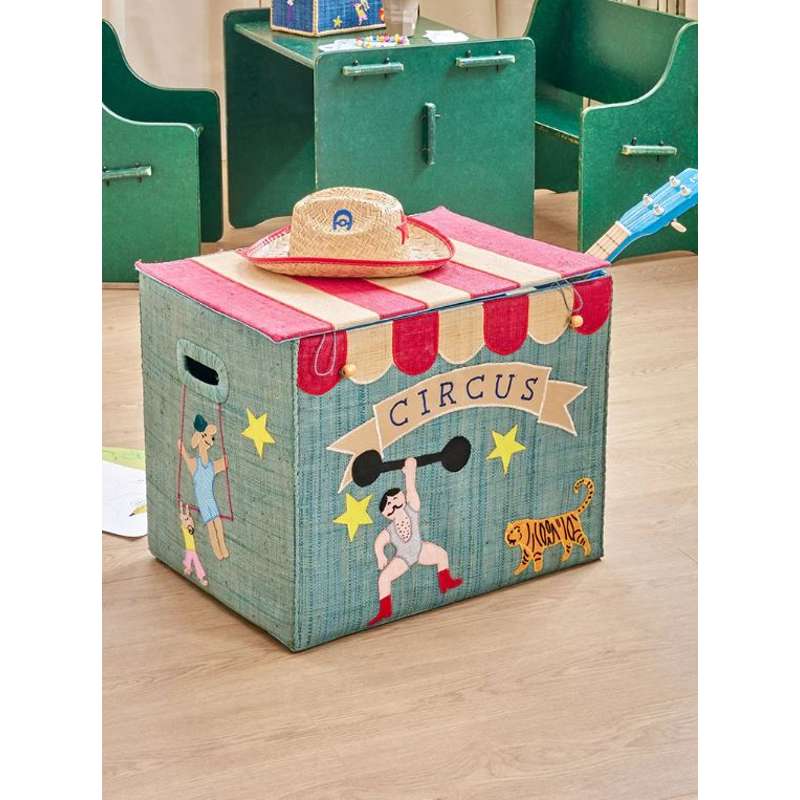 RICE Raffia Opbevaringskurv - Cirkus