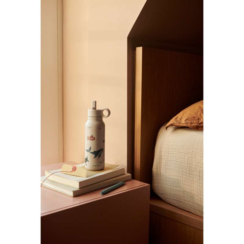 Liewood Falk Drikkeflaske - Rustfrit Stål - 350ml - Sea Creature/Sandy