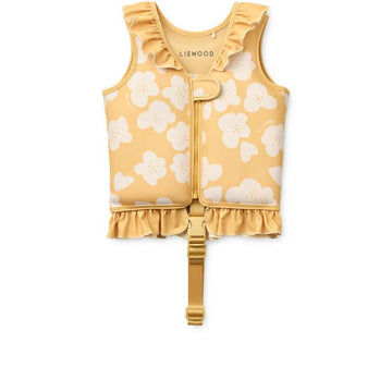 Liewood Dove Badevest m. Flæser - Flower/Lemon Yellow