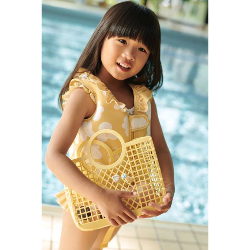 Liewood Dove Badevest m. Flæser - Flower/Lemon Yellow