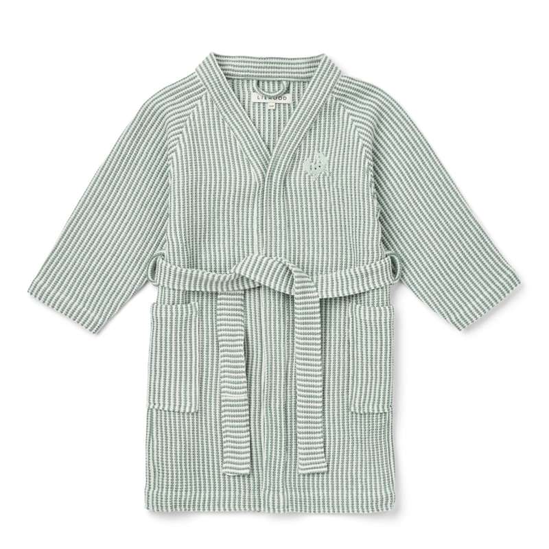 Liewood Bertha Bathrobe - Y/D Stripe Peppermint/Creme de la Creme