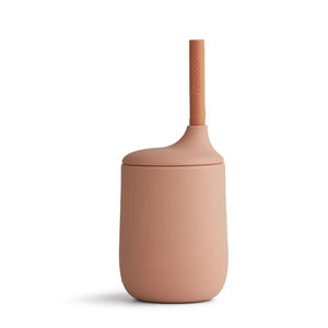 Liewood Ellis Tudkop m. Låg og Sugerør - Silikone - Dark Rose/Terracotta Mix