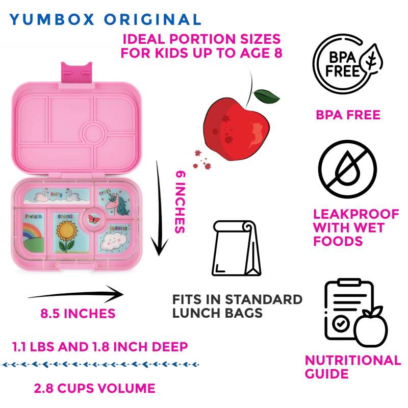Yumbox Madkasse - Original - 6 rum - Power Pink/Unicorn
