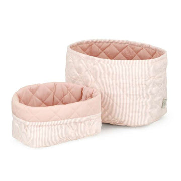 Cam Cam Copenhagen Quiltede Opbevaringskurve - 2 stk. - OCS - Classic Stripes Rose