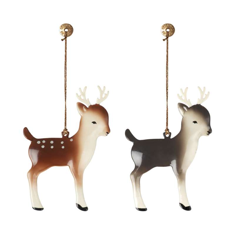 Maileg Juleornament - Metal - Bambi - Grå