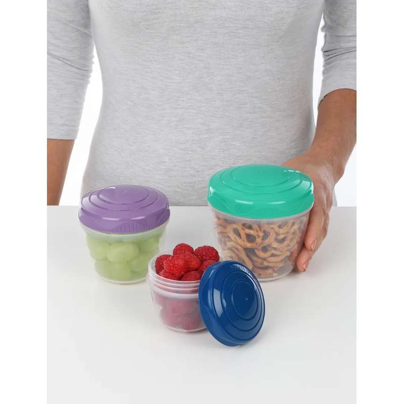 Sistema Snackboks - Stack n' Nest To Go - 3-Pak - Mint/Lilla/Blå
