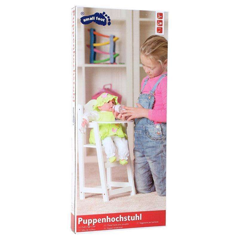 Dukkehøjstol i hvid, træ