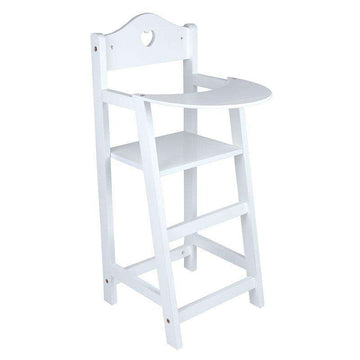 Dukkehøjstol i hvid, træ