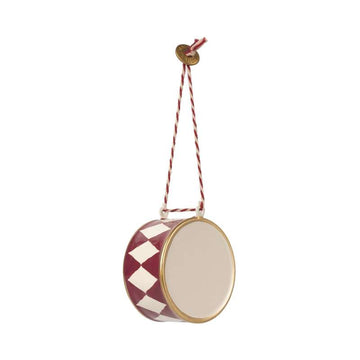 Maileg Juleornament - Metal - Tromme - Stor - Rød