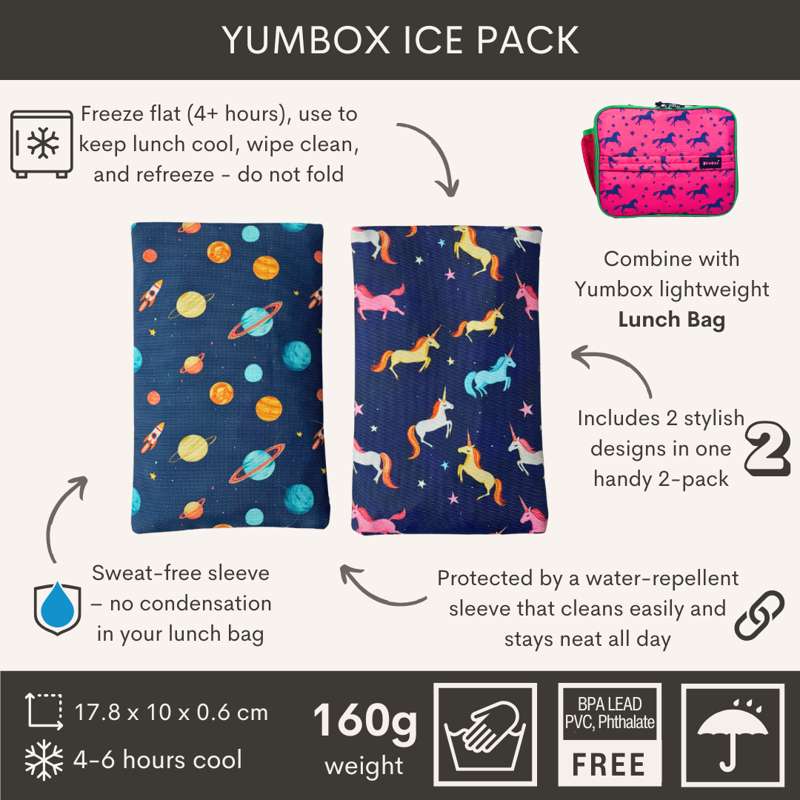 Yumbox Ice Pack Duo - Køleelementer - Space & Unicorns