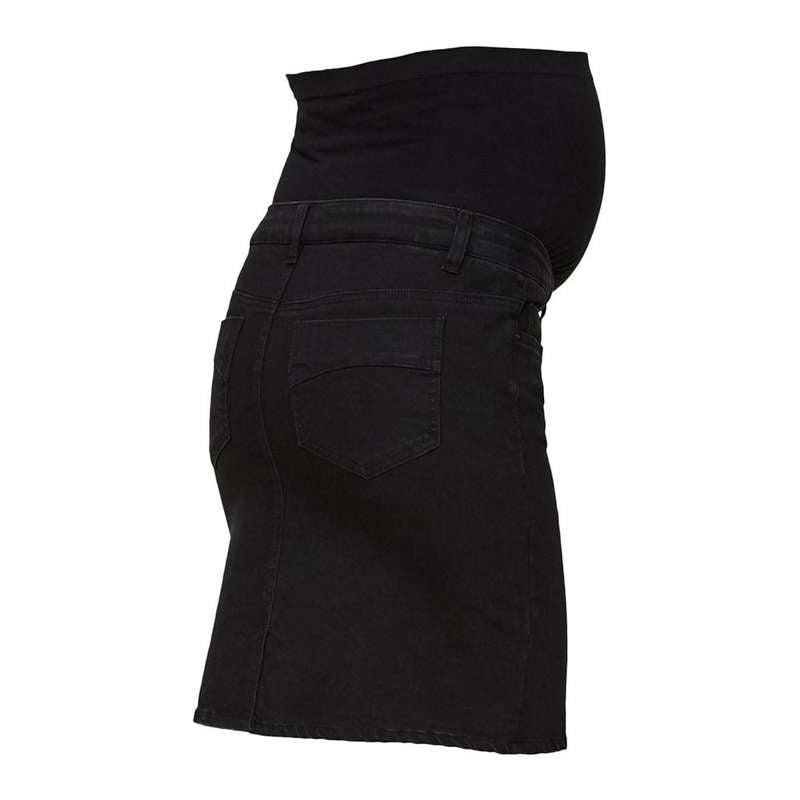 Mamalicious Lola Denim Ventenederdel - Sort