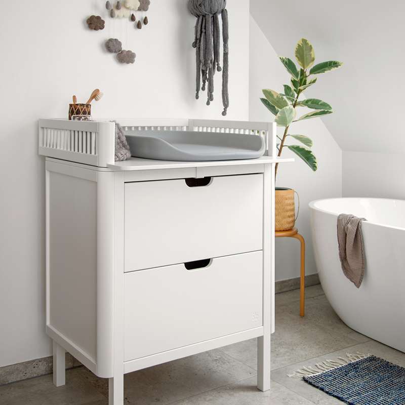 Sebra Puslebordet m. Skuffer - Classic White - Bundle 3