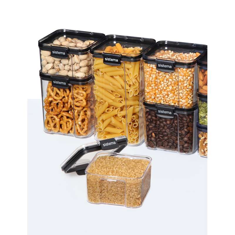 Sistema Madopbevaring - Tritan Ultra - Square - 5-Pak - Sort
