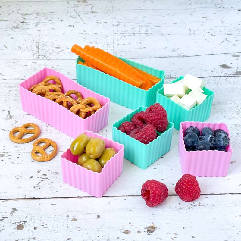 Yumbox - Silikoneforme til Madkassen - 6 stk. - Rosa/Aqua